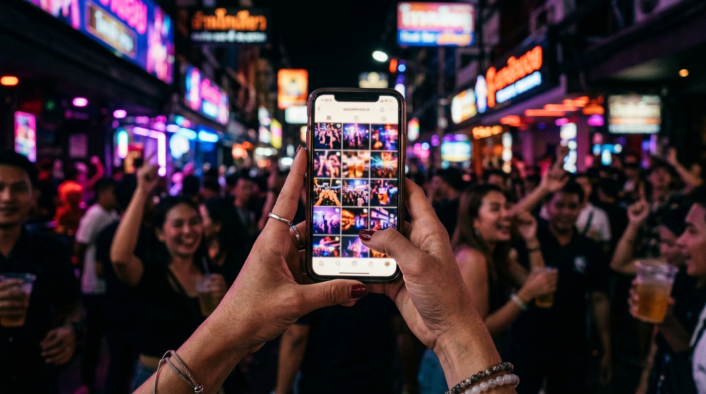 The bar's posts filling a social feed
